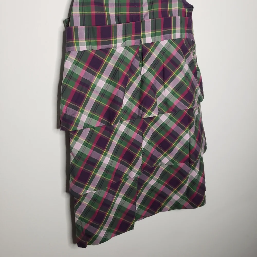 Janie and Jack 4T Toddler Girl Sleeveless Plaid Tiered Bow Dress